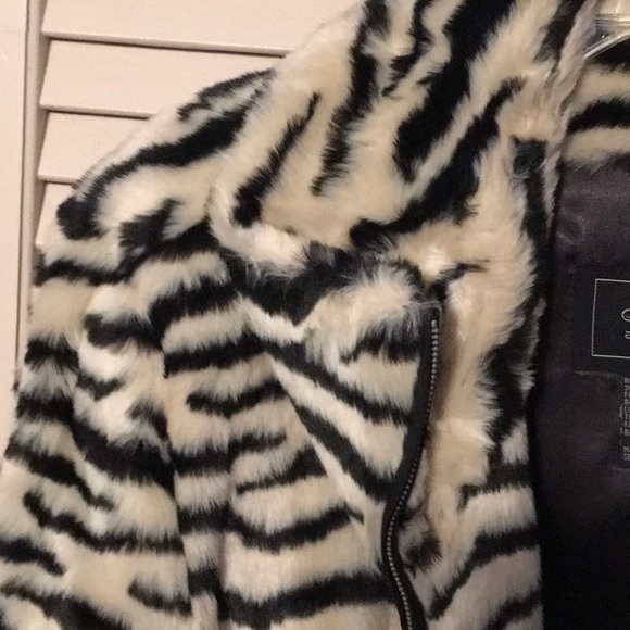 EUC,Terry Lewis design,Faux Tiger fur, Ivory and Black,size 1X, Cropped jacket - Picture 4 of 7